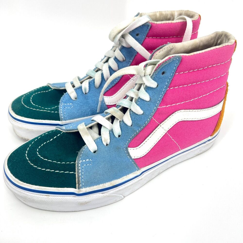 VANS M 4.5 & W6.0 SK8-Hi Suede Shoes 500714 Colorblock Multi Bright Yacht Club